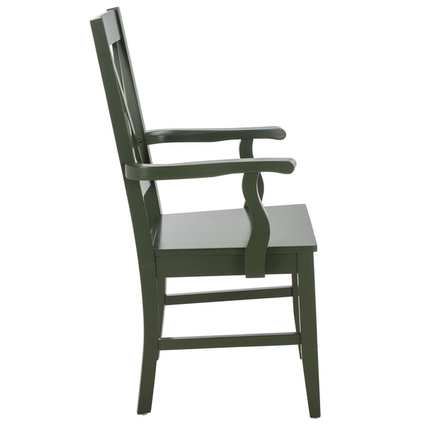 Yana Double X-Back Arm Chair With Ergonomic Arms And Rich Wood Finish For Dining & Accent Seating