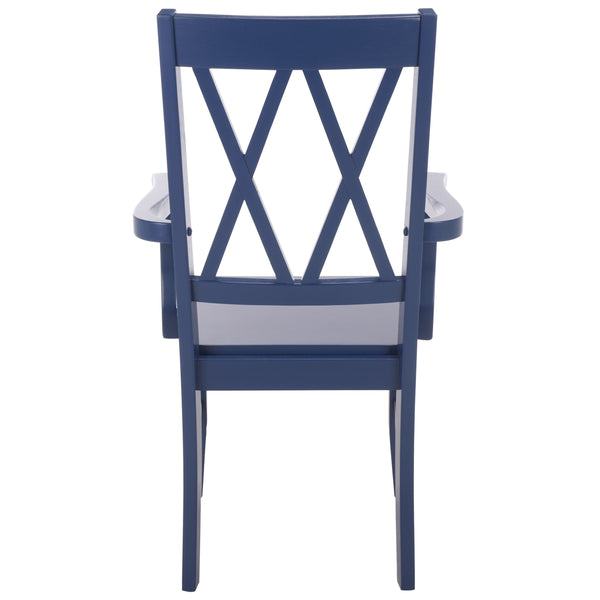 Yana Double X-Back Arm Chair With Ergonomic Arms And Rich Wood Finish For Dining & Accent Seating