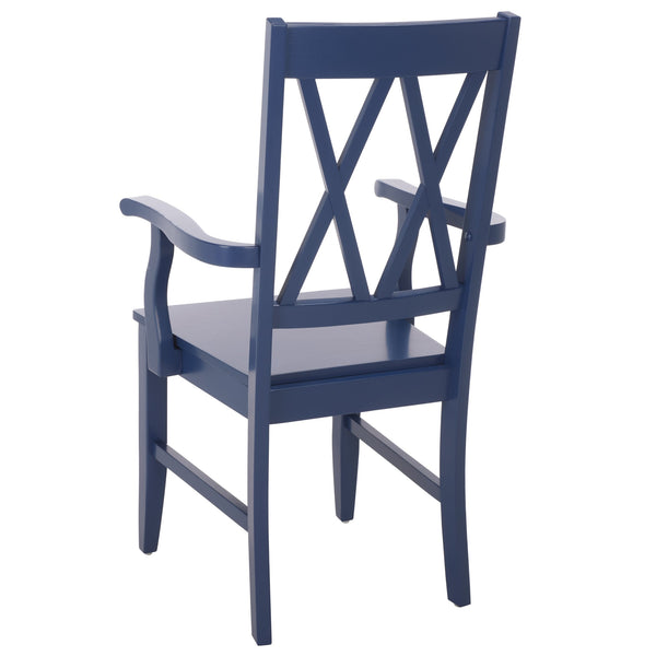 Yana Double X-Back Arm Chair With Ergonomic Arms And Rich Wood Finish For Dining & Accent Seating