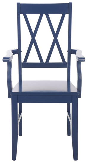 Yana Double X-Back Arm Chair With Ergonomic Arms And Rich Wood Finish For Dining & Accent Seating