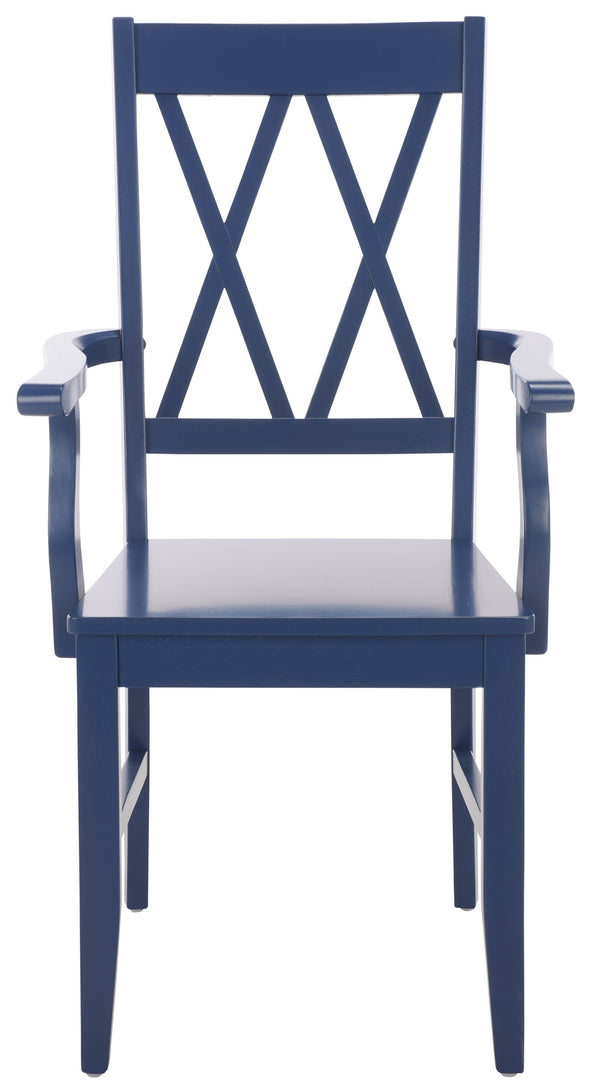 Yana Double X-Back Arm Chair With Ergonomic Arms And Rich Wood Finish For Dining & Accent Seating