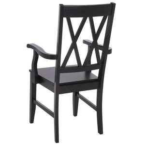 Yana Double X-Back Arm Chair With Ergonomic Arms And Rich Wood Finish For Dining & Accent Seating