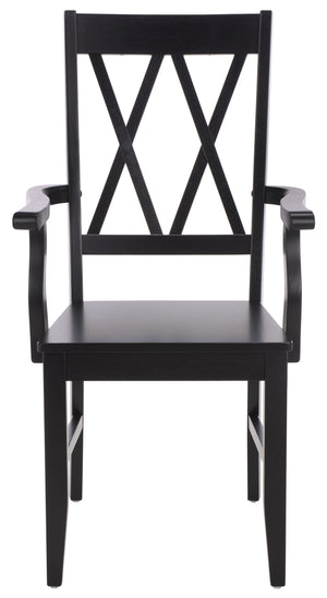 Yana Double X-Back Arm Chair With Ergonomic Arms And Rich Wood Finish For Dining & Accent Seating