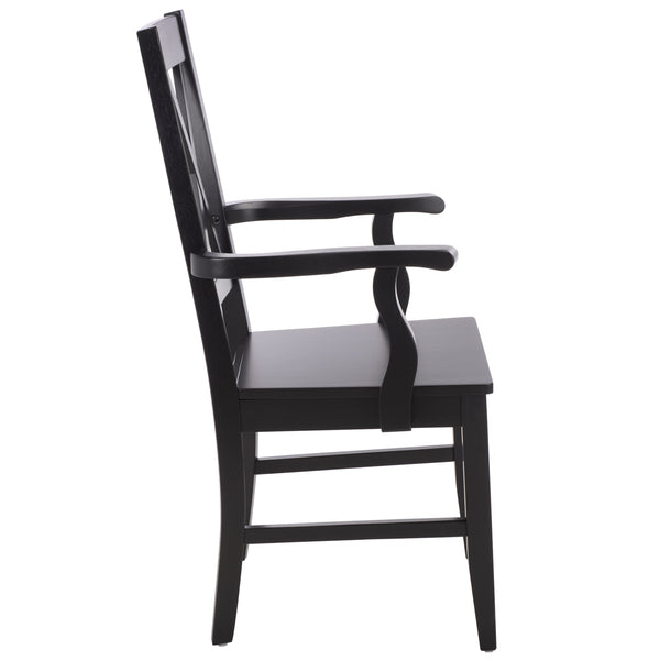 Yana Double X-Back Arm Chair With Ergonomic Arms And Rich Wood Finish For Dining & Accent Seating