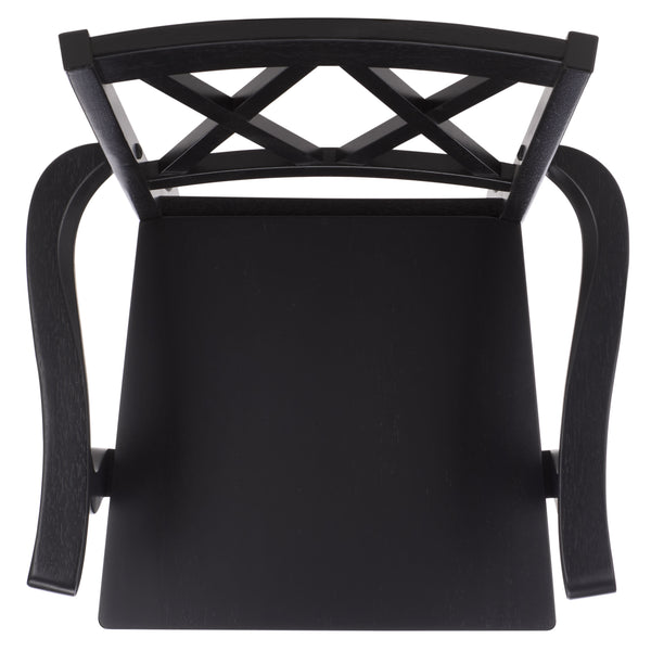 Yana Double X-Back Arm Chair With Ergonomic Arms And Rich Wood Finish For Dining & Accent Seating