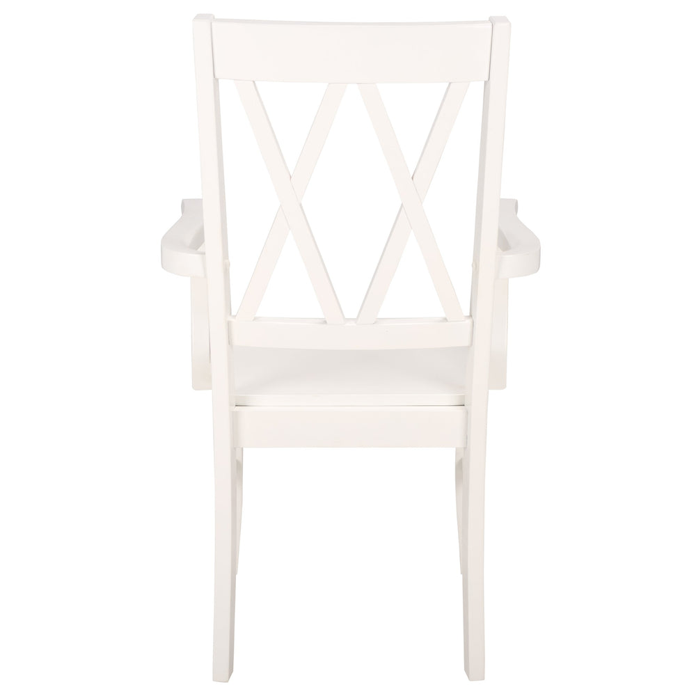 Yana Double X-Back Arm Chair With Ergonomic Arms And Rich Wood Finish For Dining & Accent Seating