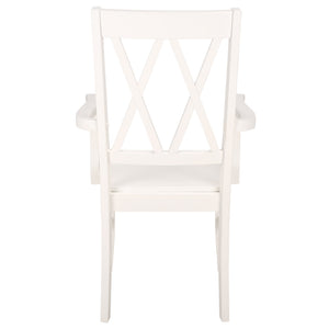 Yana Double X-Back Arm Chair With Ergonomic Arms And Rich Wood Finish For Dining & Accent Seating