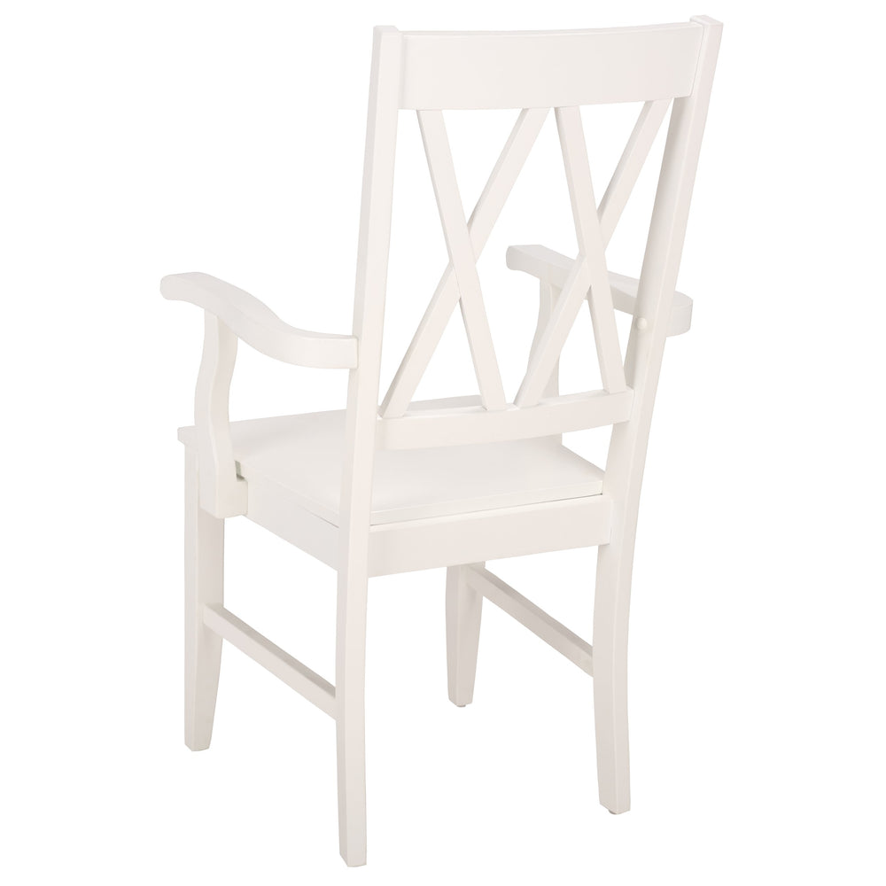 Yana Double X-Back Arm Chair With Ergonomic Arms And Rich Wood Finish For Dining & Accent Seating