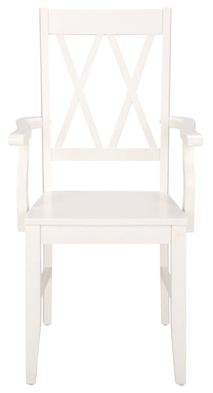 Yana Double X-Back Arm Chair With Ergonomic Arms And Rich Wood Finish For Dining & Accent Seating