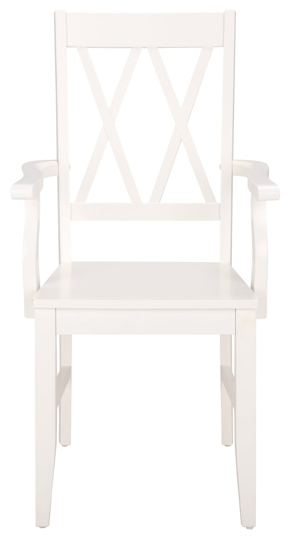 Yana Double X-Back Arm Chair With Ergonomic Arms And Rich Wood Finish For Dining & Accent Seating