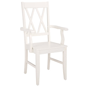 Yana Double X-Back Arm Chair With Ergonomic Arms And Rich Wood Finish For Dining & Accent Seating