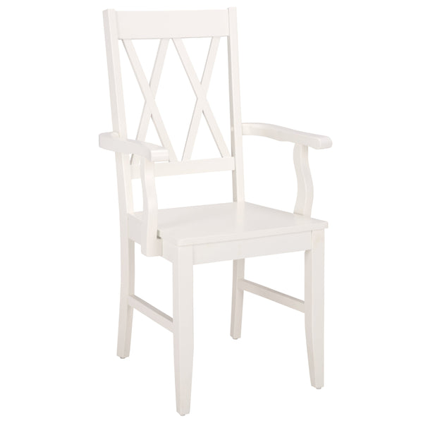 Yana Double X-Back Arm Chair With Ergonomic Arms And Rich Wood Finish For Dining & Accent Seating