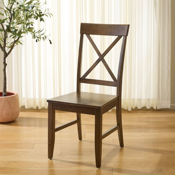 Ksenia X-Back Side Chair With Solid Wood Frame, Classic Farmhouse Style And Comfortable Seating