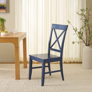 Ksenia X-Back Side Chair With Solid Wood Frame, Classic Farmhouse Style And Comfortable Seating