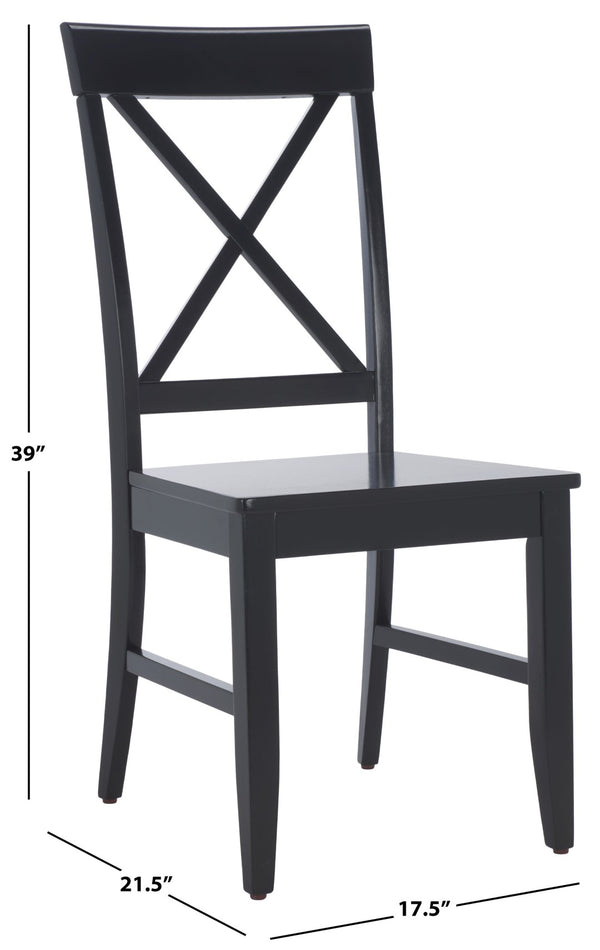 Safavieh Ksenia X-Back Side Chair - Classic Elegance Meets Modern Comfort For Your Dining Space And Beyond Black DCH6902E