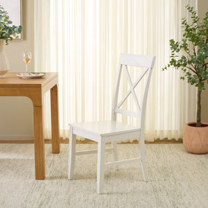 Ksenia X-Back Side Chair With Solid Wood Frame, Classic Farmhouse Style And Comfortable Seating