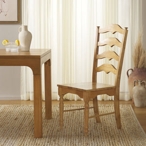 Safavieh Rasia Ladder Back Side Chair - Elegant Light Oak Design For Timeless Dining Room Sophistication Light Oak Wood Dch6903b