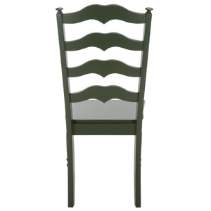 Rasia Solid Wood Ladder Back Side Chair With Ergonomic Support, Durable Lacquer Finish, 40.5" H