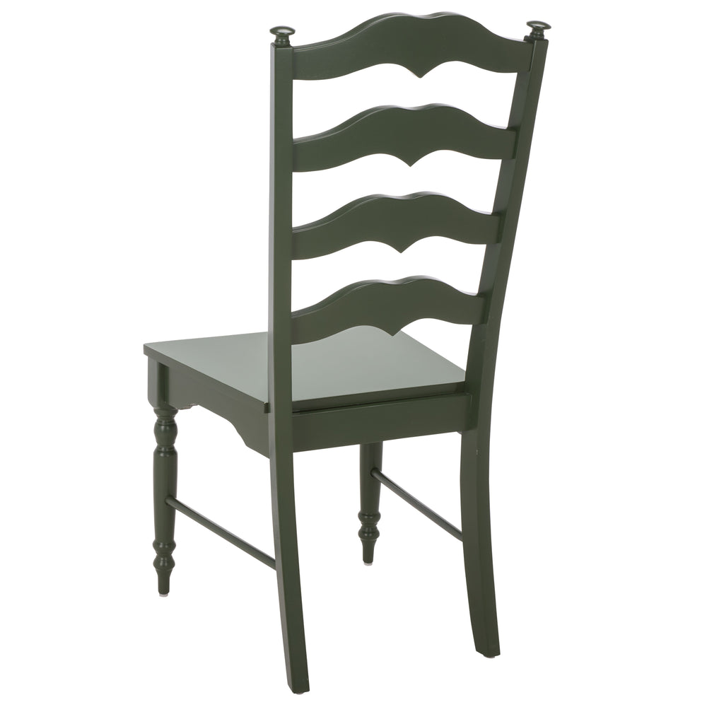 Rasia Solid Wood Ladder Back Side Chair With Ergonomic Support, Durable Lacquer Finish, 40.5" H