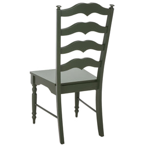 Rasia Solid Wood Ladder Back Side Chair With Ergonomic Support, Durable Lacquer Finish, 40.5" H