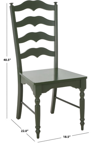 Rasia Solid Wood Ladder Back Side Chair With Ergonomic Support, Durable Lacquer Finish, 40.5" H