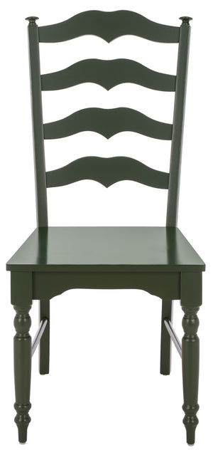 Rasia Solid Wood Ladder Back Side Chair With Ergonomic Support, Durable Lacquer Finish, 40.5" H