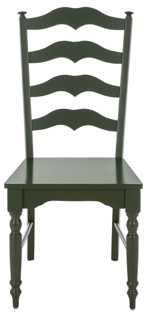 Rasia Solid Wood Ladder Back Side Chair With Ergonomic Support, Durable Lacquer Finish, 40.5" H