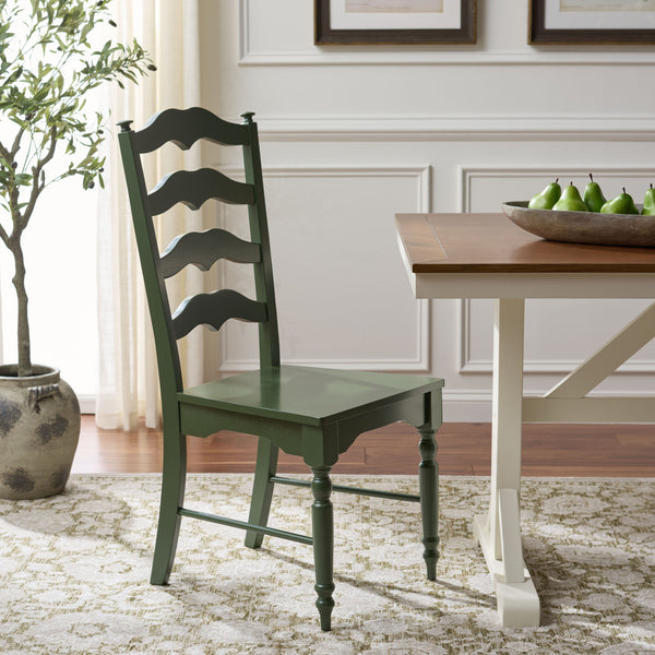 Rasia Solid Wood Ladder Back Side Chair With Ergonomic Support, Durable Lacquer Finish, 40.5" H