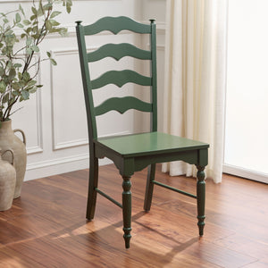 Rasia Solid Wood Ladder Back Side Chair With Ergonomic Support, Durable Lacquer Finish, 40.5" H