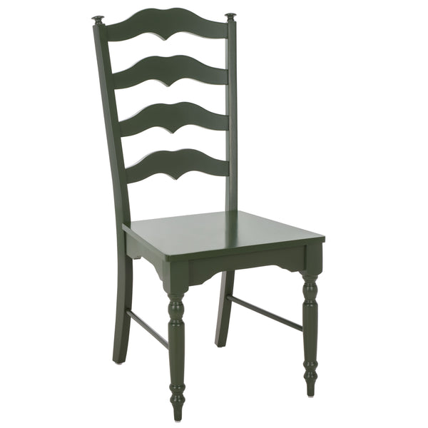 Rasia Solid Wood Ladder Back Side Chair With Ergonomic Support, Durable Lacquer Finish, 40.5" H