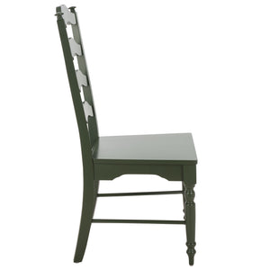 Rasia Solid Wood Ladder Back Side Chair With Ergonomic Support, Durable Lacquer Finish, 40.5" H
