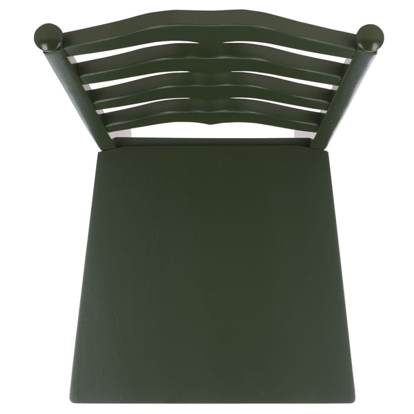 Rasia Solid Wood Ladder Back Side Chair With Ergonomic Support, Durable Lacquer Finish, 40.5" H