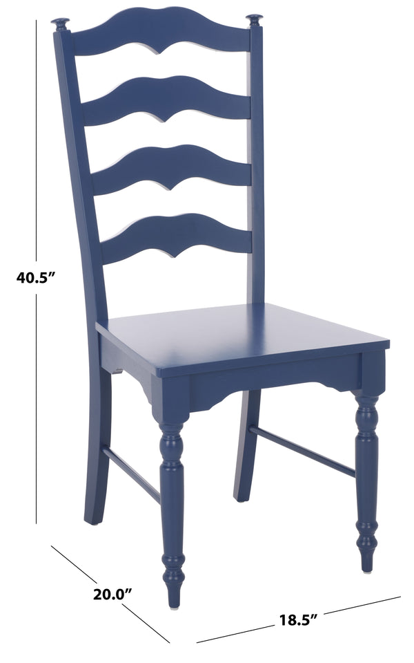 Rasia Solid Wood Ladder Back Side Chair With Ergonomic Support, Durable Lacquer Finish, 40.5" H