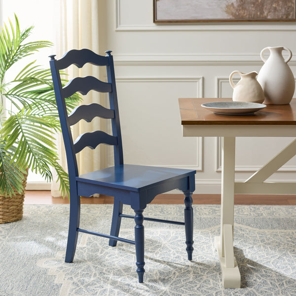 Rasia Solid Wood Ladder Back Side Chair With Ergonomic Support, Durable Lacquer Finish, 40.5" H