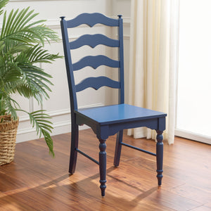 Rasia Solid Wood Ladder Back Side Chair With Ergonomic Support, Durable Lacquer Finish, 40.5" H