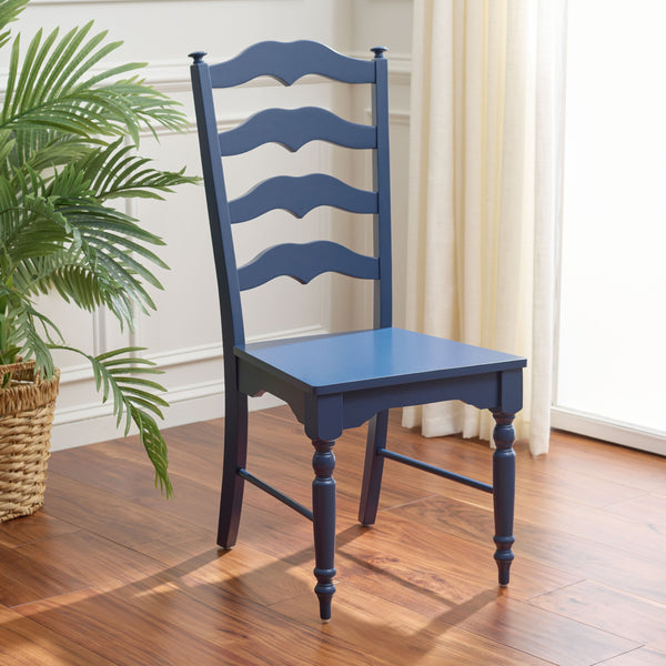 Rasia Solid Wood Ladder Back Side Chair With Ergonomic Support, Durable Lacquer Finish, 40.5" H