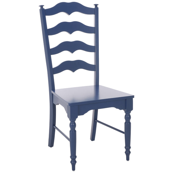 Rasia Solid Wood Ladder Back Side Chair With Ergonomic Support, Durable Lacquer Finish, 40.5" H