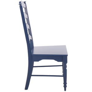 Rasia Solid Wood Ladder Back Side Chair With Ergonomic Support, Durable Lacquer Finish, 40.5" H