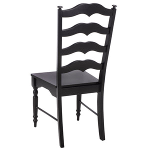 Rasia Solid Wood Ladder Back Side Chair With Ergonomic Support, Durable Lacquer Finish, 40.5" H
