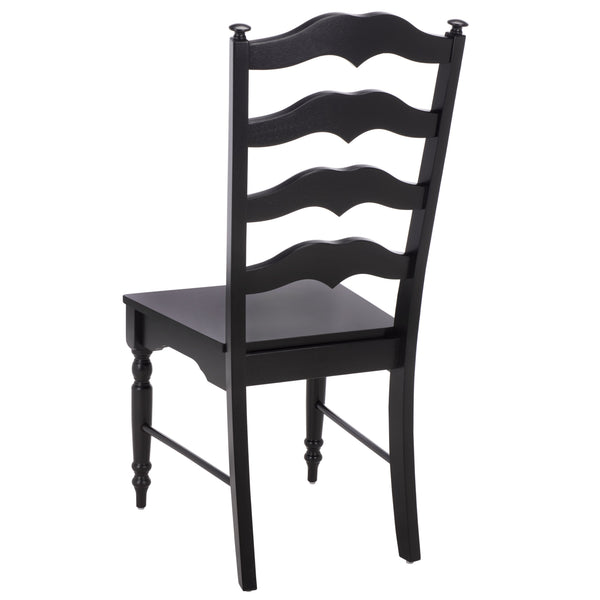 Rasia Solid Wood Ladder Back Side Chair With Ergonomic Support, Durable Lacquer Finish, 40.5" H