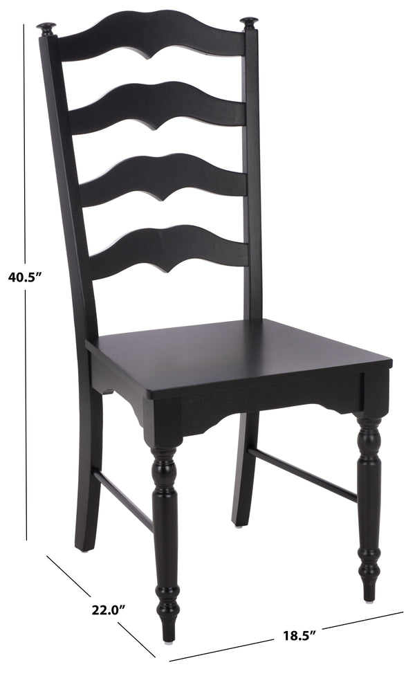 Rasia Solid Wood Ladder Back Side Chair With Ergonomic Support, Durable Lacquer Finish, 40.5" H
