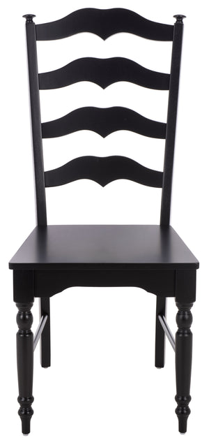 Rasia Solid Wood Ladder Back Side Chair With Ergonomic Support, Durable Lacquer Finish, 40.5" H