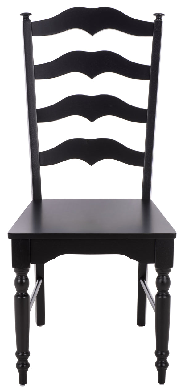 Rasia Solid Wood Ladder Back Side Chair With Ergonomic Support, Durable Lacquer Finish, 40.5" H