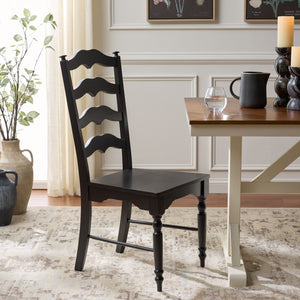 Rasia Solid Wood Ladder Back Side Chair With Ergonomic Support, Durable Lacquer Finish, 40.5" H