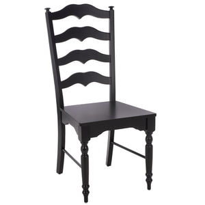 Rasia Solid Wood Ladder Back Side Chair With Ergonomic Support, Durable Lacquer Finish, 40.5" H
