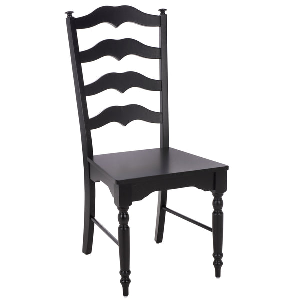 Rasia Solid Wood Ladder Back Side Chair With Ergonomic Support, Durable Lacquer Finish, 40.5" H