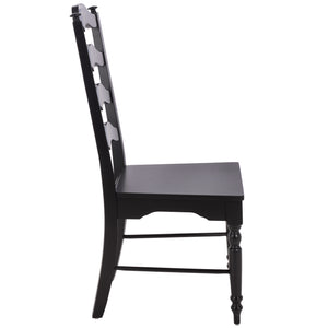 Rasia Solid Wood Ladder Back Side Chair With Ergonomic Support, Durable Lacquer Finish, 40.5" H
