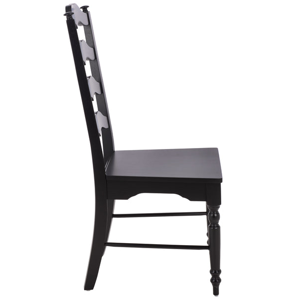 Rasia Solid Wood Ladder Back Side Chair With Ergonomic Support, Durable Lacquer Finish, 40.5" H