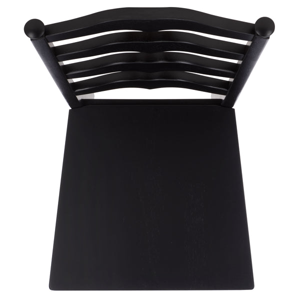 Rasia Solid Wood Ladder Back Side Chair With Ergonomic Support, Durable Lacquer Finish, 40.5" H