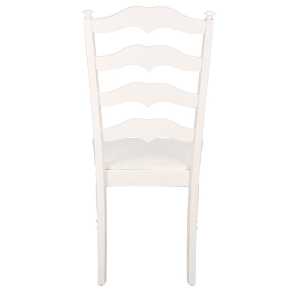 Rasia Solid Wood Ladder Back Side Chair With Ergonomic Support, Durable Lacquer Finish, 40.5" H